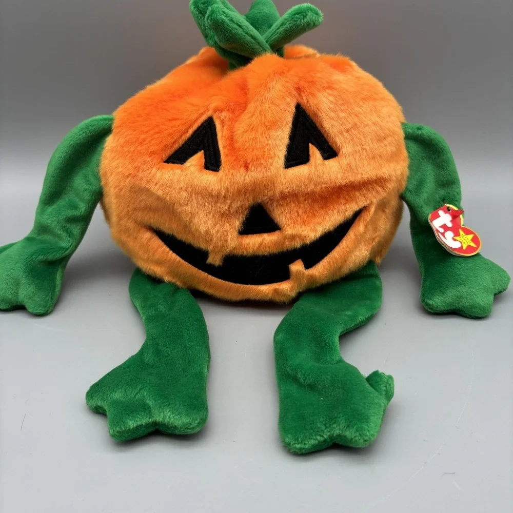 Ty Beanie Buddy - PUMKIN' - the Jack‎ O Lantern Halloween Pumpkin